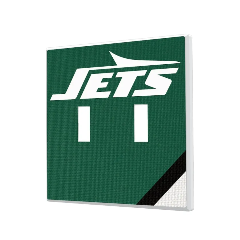 Lighting^New York Jets Diagonal Stripe Double Toggle Light Switch Plate