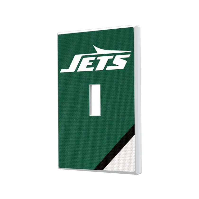 Lighting^New York Jets Diagonal Stripe Single Toggle Light Switch Plate
