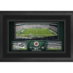 Wall Art|Photos^New York Jets Framed 10" X 18" Stadium Panoramic Collage With Game-Used Football - Limited Edition Of 500