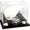Display Cases^New York Jets Golden Classic Mini Helmet Display Case