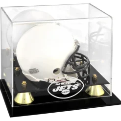 Display Cases^New York Jets Golden Classic Mini Helmet Display Case