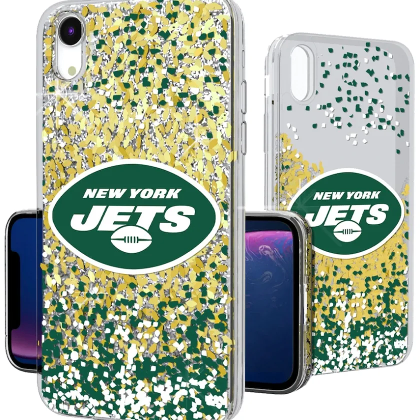 Phone Cases|Electronics^New York Jets IPhone Glitter Case With Confetti Design