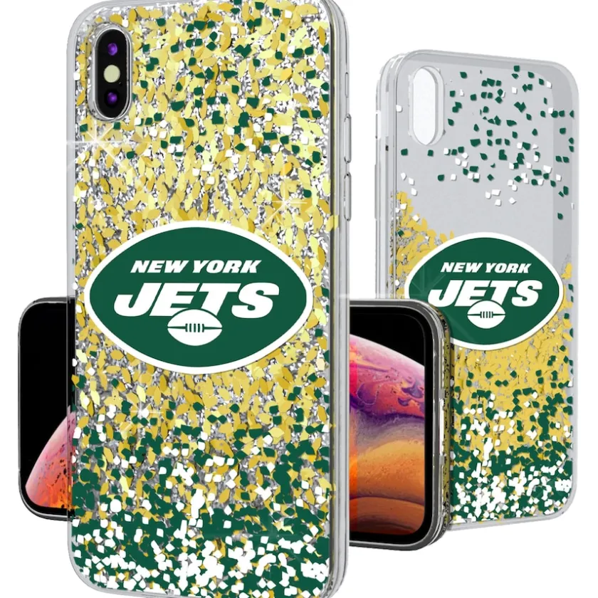 Phone Cases|Electronics^New York Jets IPhone Glitter Case With Confetti Design