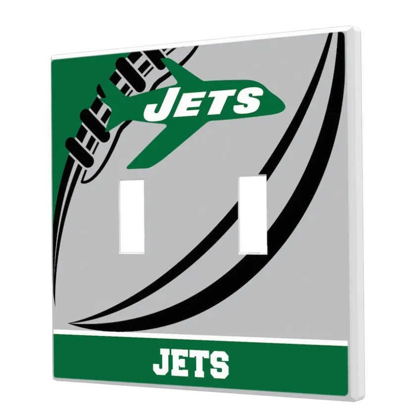 Lighting^New York Jets Passtime Design Double Toggle Lightswitch Plate