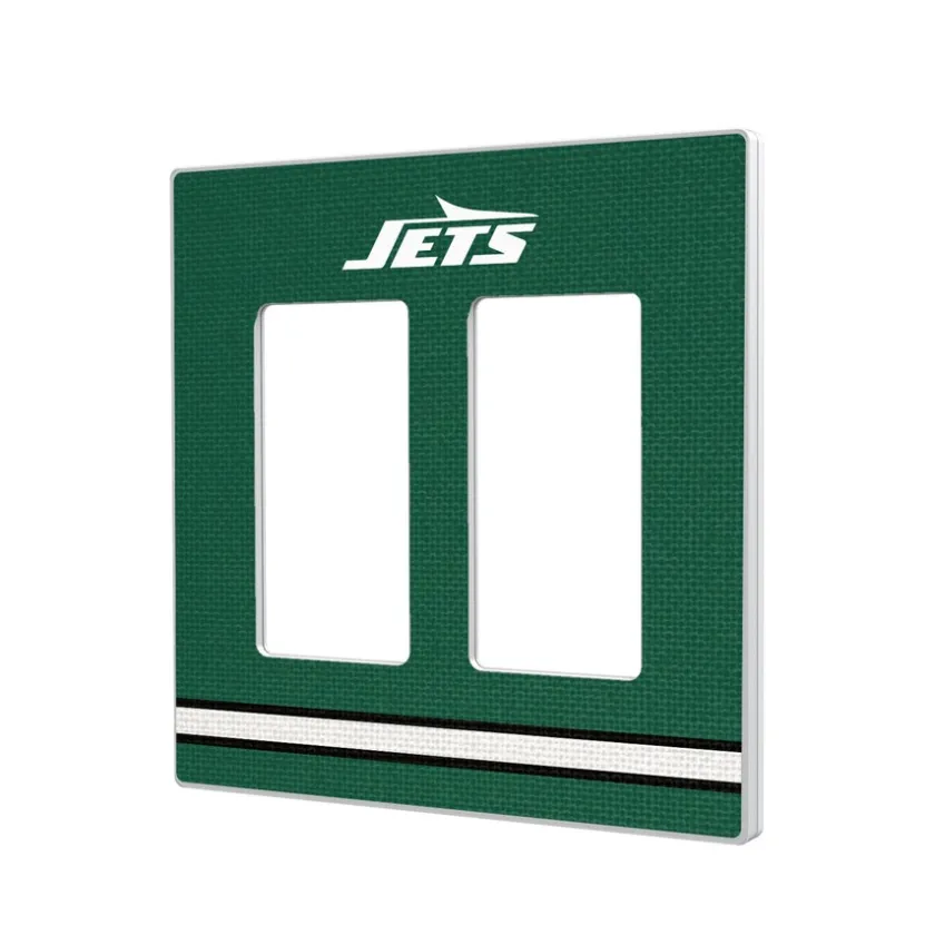 Lighting^New York Jets Stripe Double Rocker Light Switch Plate