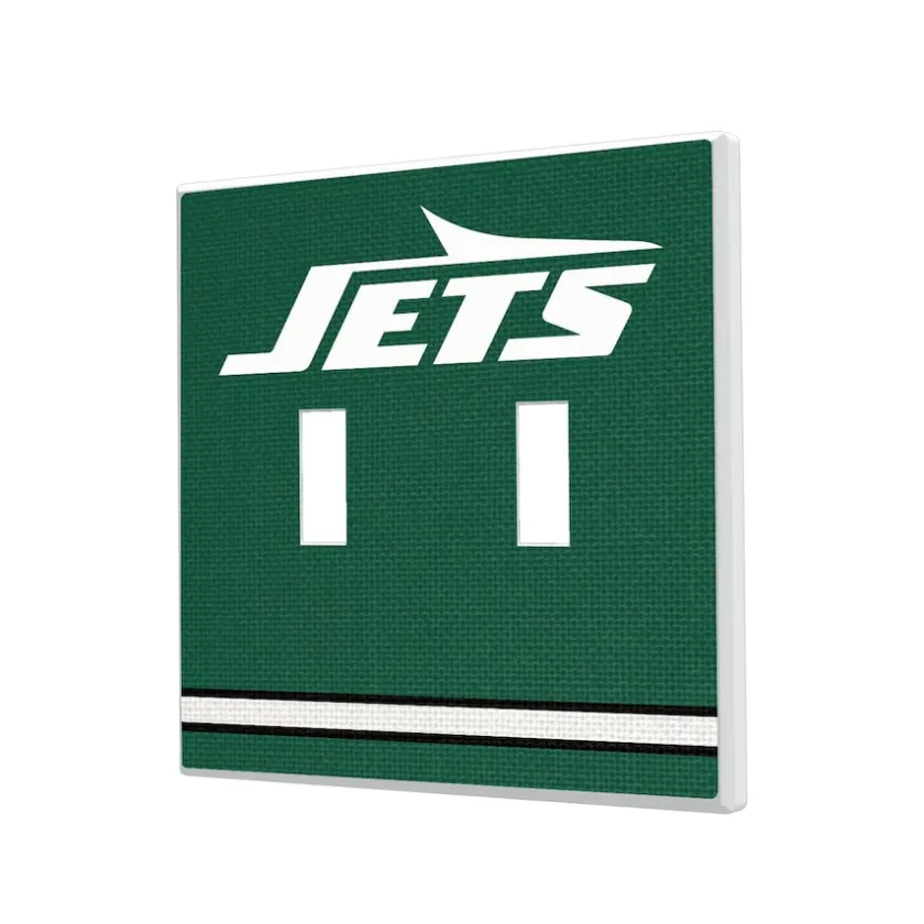 Lighting^New York Jets Stripe Double Toggle Light Switch Plate