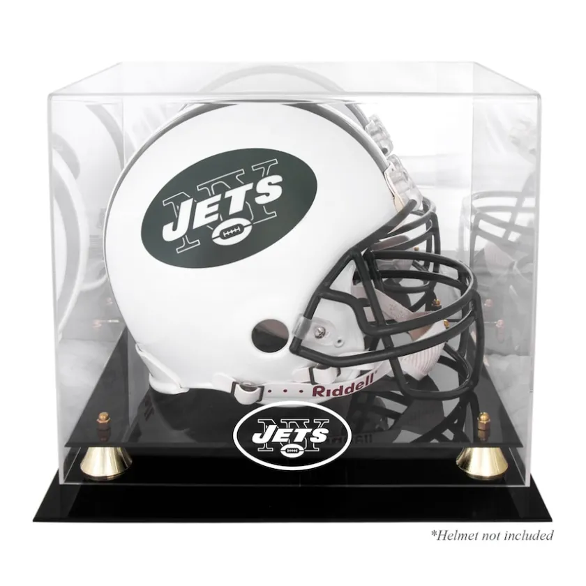Display Cases^New York Jets Throwback Logo 1998 - 2018 Helmet Display Case