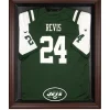 Display Cases^New York Jets Throwback Logo 1998 - 2018 Brown Framed Logo Jersey Display Case