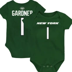 Rompers^New York Jets Newborn & Infant Ahmad Sauce Gardner Green Mainliner Player Name & Number Bodysuit