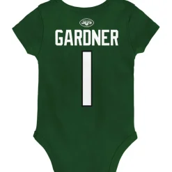 Rompers^New York Jets Newborn & Infant Ahmad Sauce Gardner Green Mainliner Player Name & Number Bodysuit