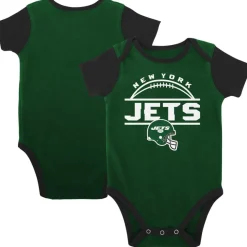 Rompers^New York Jets Newborn & Infant Green/Black Home Field Advantage Three-Piece Bodysuit, Bib & Booties Set