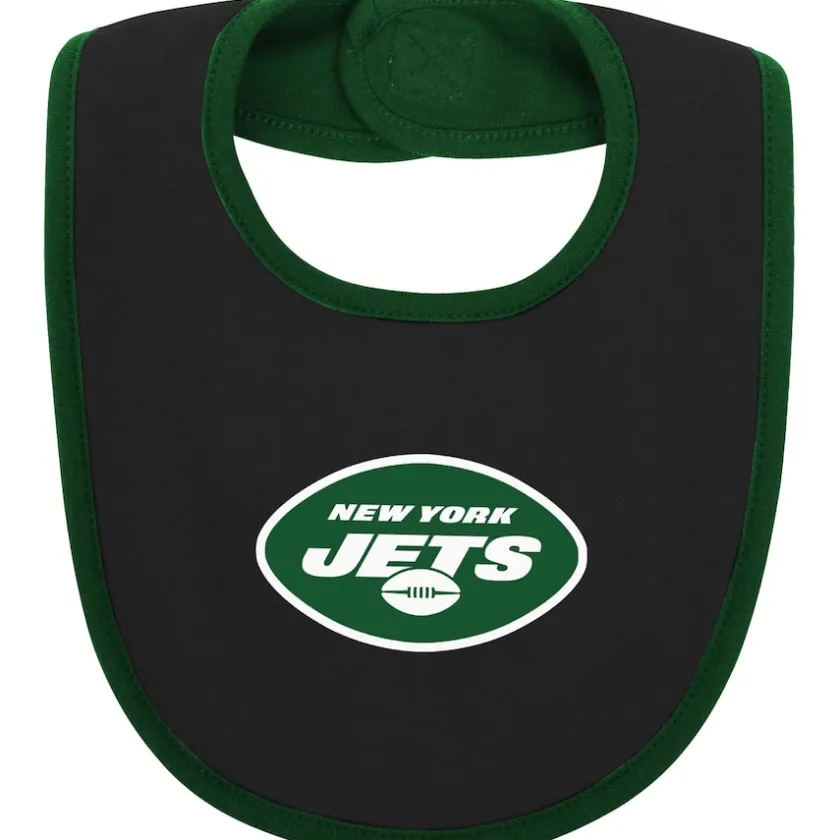 Rompers^New York Jets Newborn & Infant Green/Black Home Field Advantage Three-Piece Bodysuit, Bib & Booties Set