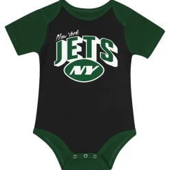 Rompers|Shorts & Pants^New York Jets Newborn & Infant Dynamic Duo Bodysuit, Bib & Knit Hat Set