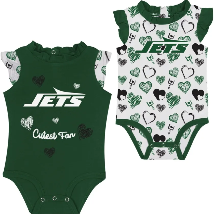 Rompers^New York Jets Newborn & Infant Happy Hearts 2-Piece Bodysuit Set
