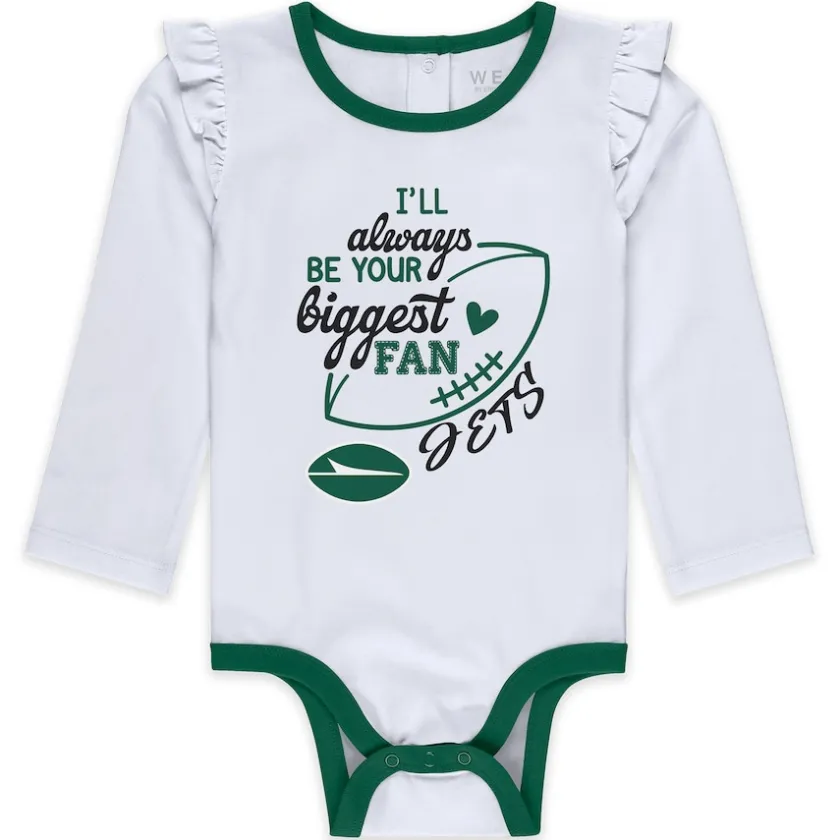 Rompers|Shorts & Pants^New York Jets Newborn & Infant WEAR By Erin Andrews Three-Piece Long Sleeve Bodysuit, Tutu And Sweatpants Set