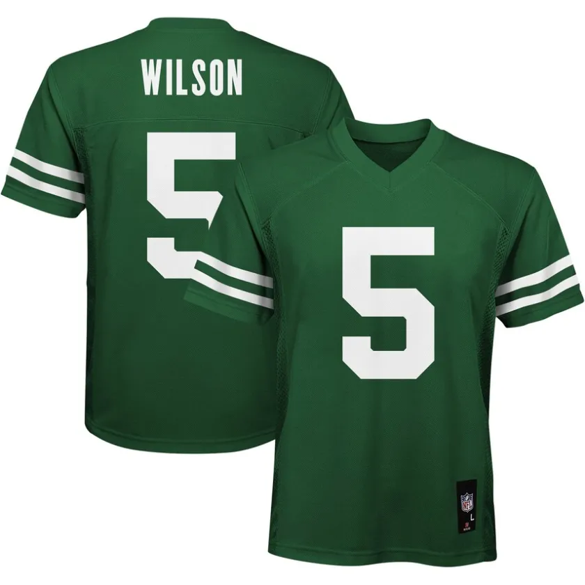 Jerseys|Kids^New York Jets Preschool Garrett Wilson Legend Green Replica Player Jersey