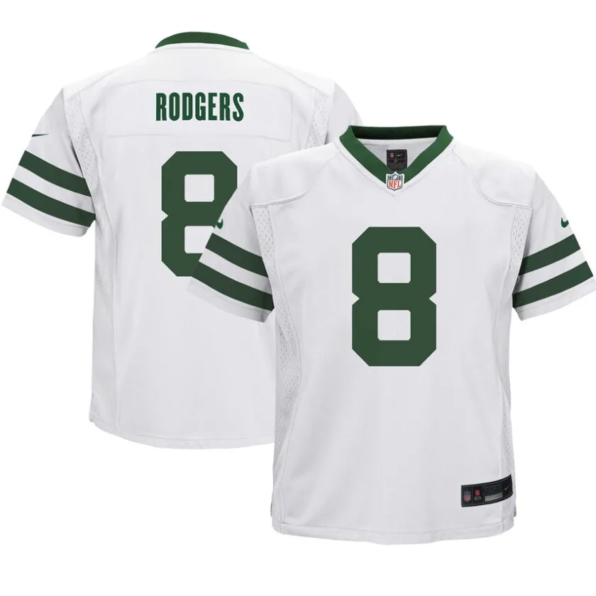 Jerseys|Kids^New York Jets Preschool Nike Aaron Rodgers Legacy White Game Jersey