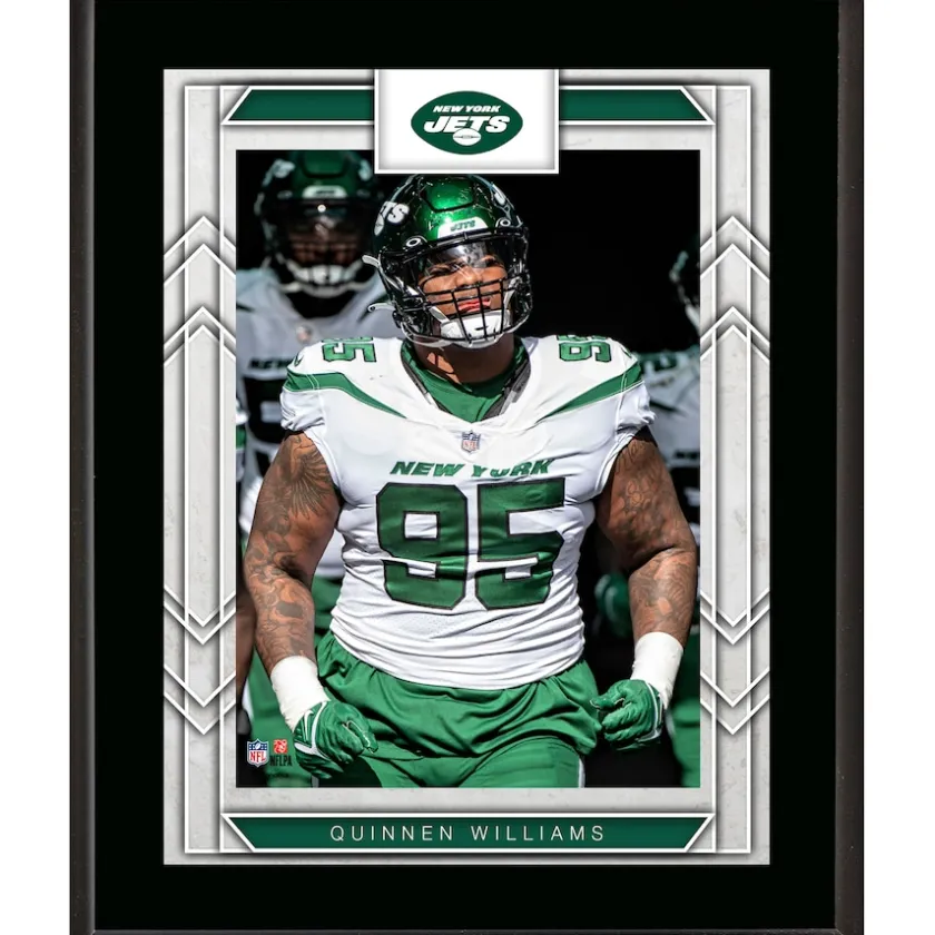 Photos|Plaques^New York Jets Quinnen Williams Framed 10.5" X 13" Sublimated Player Plaque