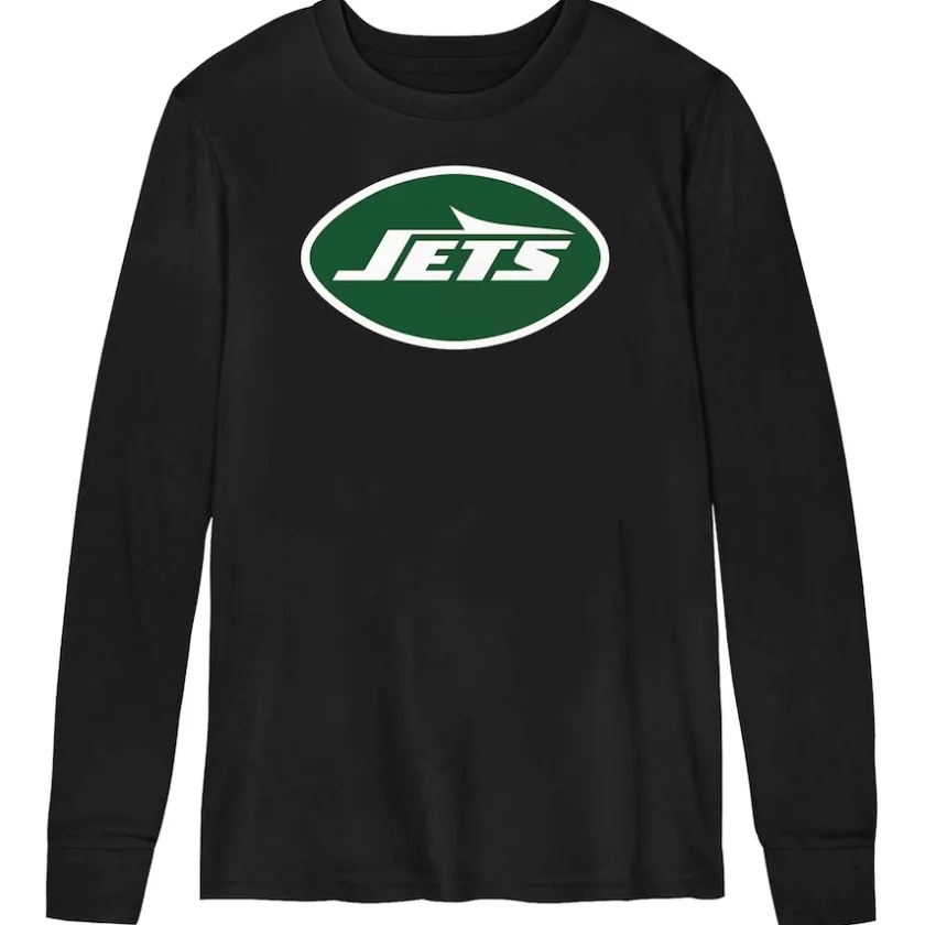 T-Shirts|Kids^New York Jets Toddler Black Primary Logo Long Sleeve T-Shirt