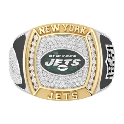 Accessories|Jewelry^New York Jets True Fan 1/2 CTTW Diamond Two-Tone Yellow Gold And Sterling Silver Ring