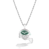 Accessories|Jewelry^New York Jets True Fan Silver 1/20 CT. T.W. Diamond Helmet Necklace