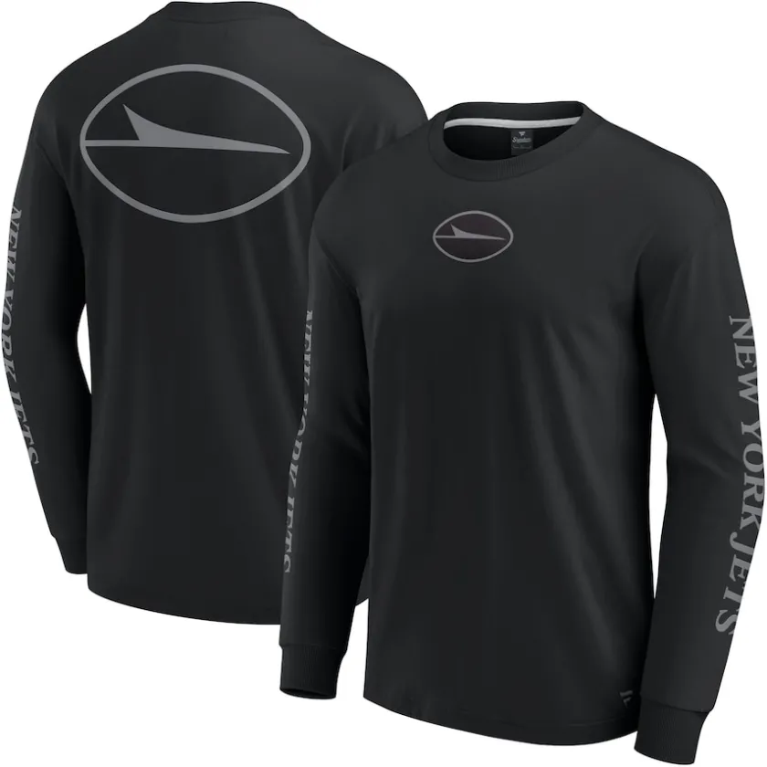 Long Sleeved^New York Jets Unisex Fanatics Black Elements Strive Long Sleeve T-Shirt