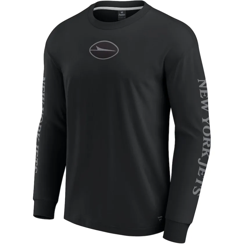 Long Sleeved^New York Jets Unisex Fanatics Black Elements Strive Long Sleeve T-Shirt