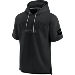 Short Sleeved^New York Jets Unisex Fanatics Black Elements Ready Short Sleeve Pullover Hoodie
