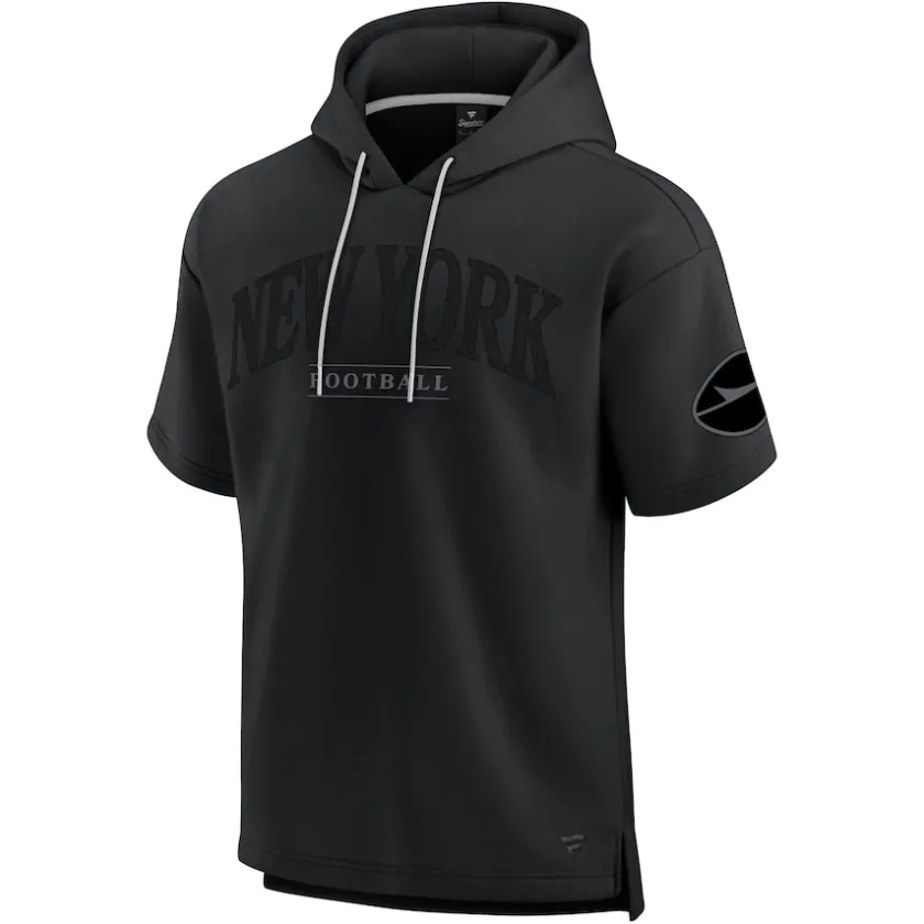 Short Sleeved^New York Jets Unisex Fanatics Black Elements Ready Short Sleeve Pullover Hoodie