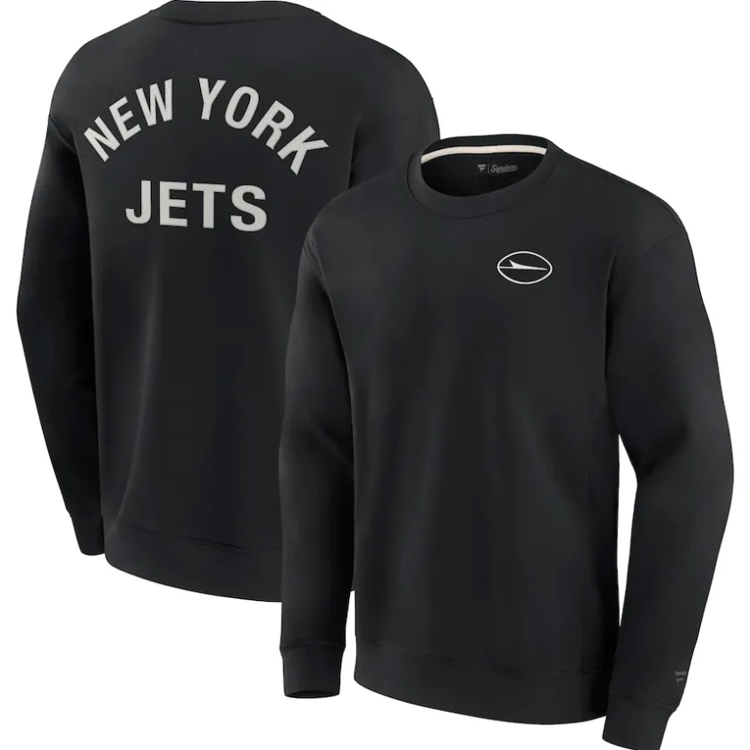Sweatshirts & Fleece|Men^New York Jets Unisex Fanatics Black Super Soft Pullover Crew Sweatshirt