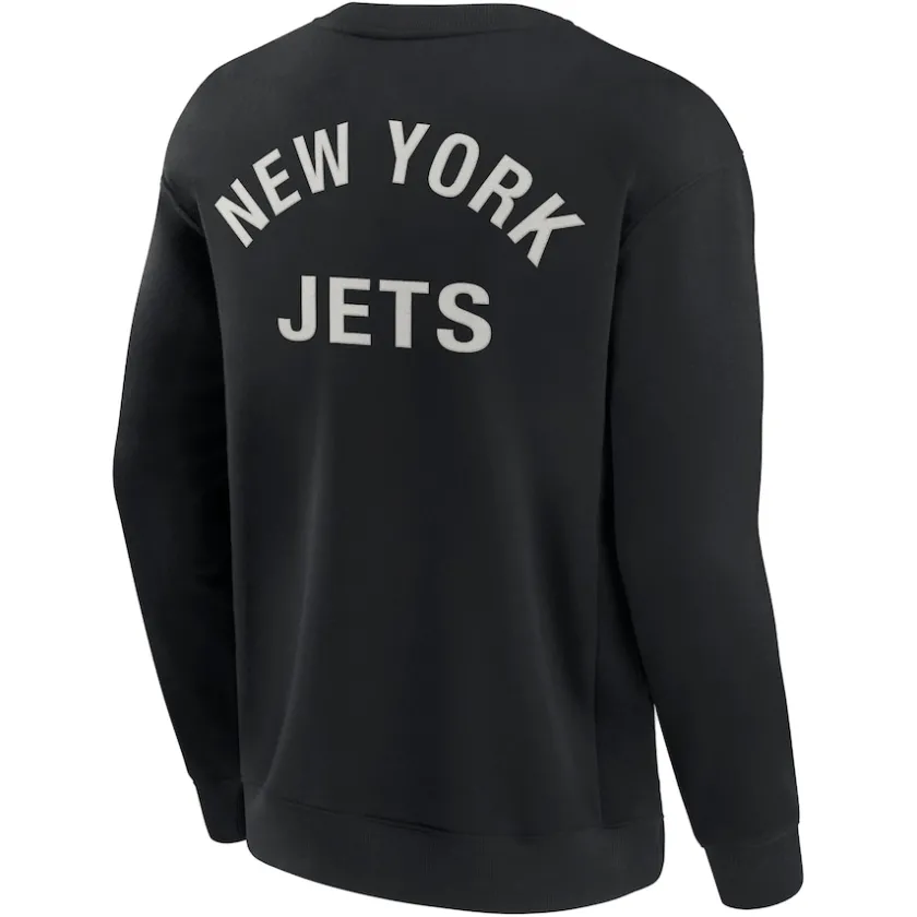 Sweatshirts & Fleece|Men^New York Jets Unisex Fanatics Black Super Soft Pullover Crew Sweatshirt