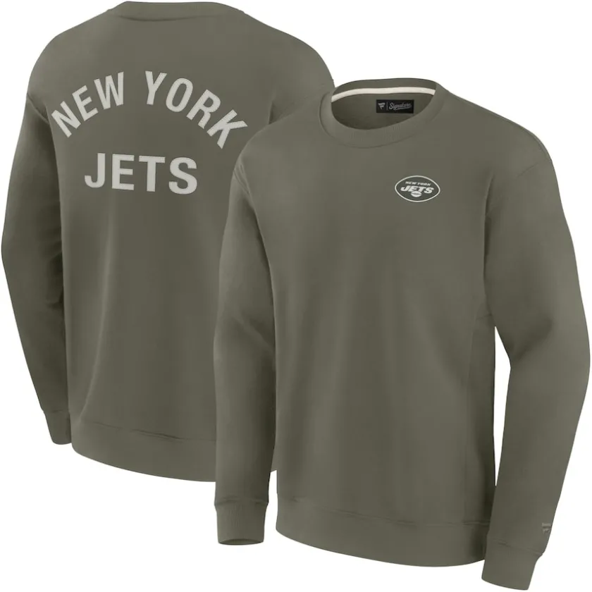 Sweatshirts & Fleece|Men^New York Jets Unisex Fanatics Olive Super Soft Pullover Crew Sweatshirt