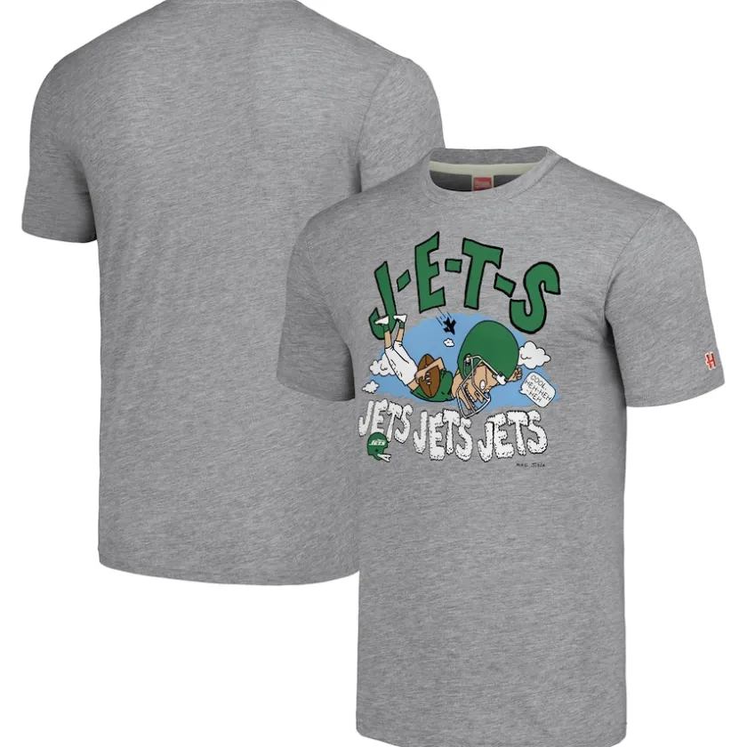 T-Shirts|Women^New York Jets Unisex NFL X Homage X Beavis And Butt-Head Gray Tri-Blend T-Shirt