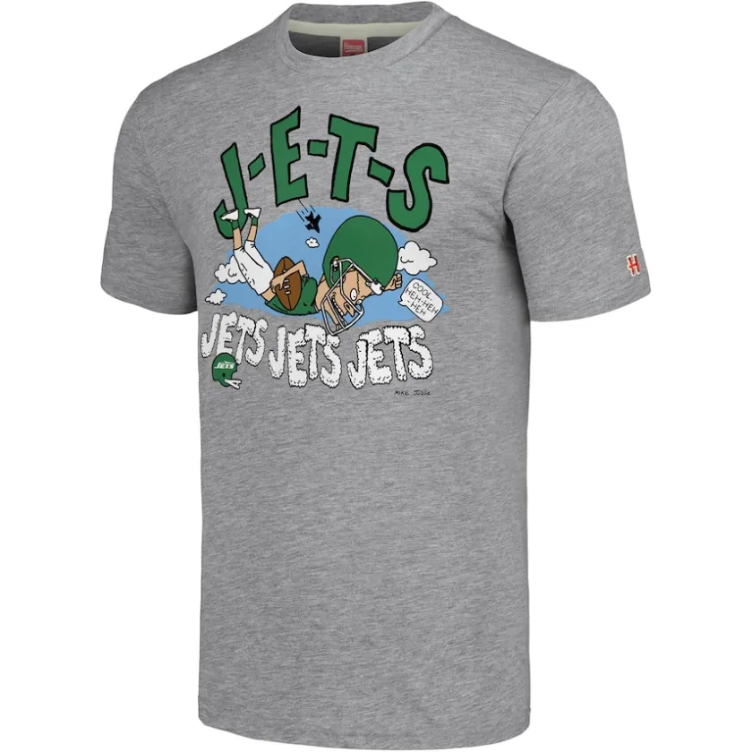 T-Shirts|Women^New York Jets Unisex NFL X Homage X Beavis And Butt-Head Gray Tri-Blend T-Shirt