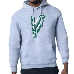 Sweatshirts & Fleece|Women^New York Jets Unisex Starter Heather Gray Color Scratch Fleece Pullover Hoodie