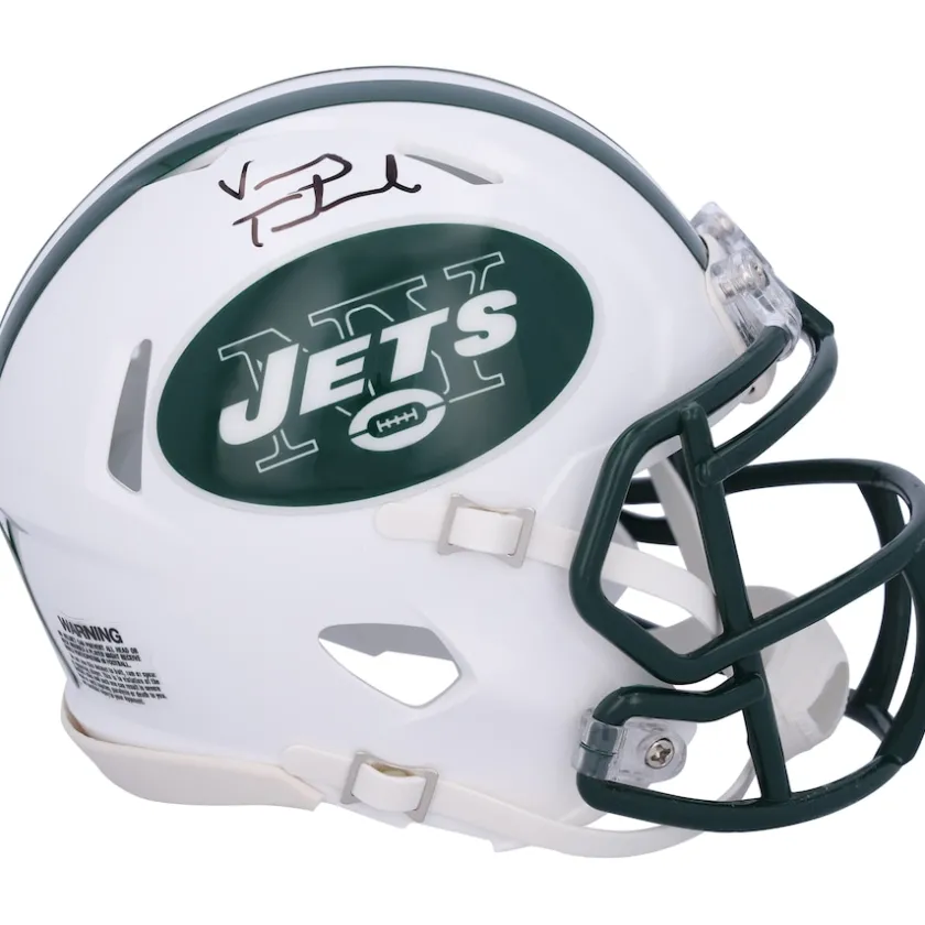 Autographed Items|Helmets^New York Jets Vinny Testaverde Autographed Riddell Throwback 1998-2018 Speed Mini Helmet
