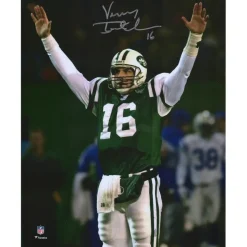 Autographed Items|Photos^New York Jets Vinny Testaverde Autographed 8" X 10" Arms Up Photograph