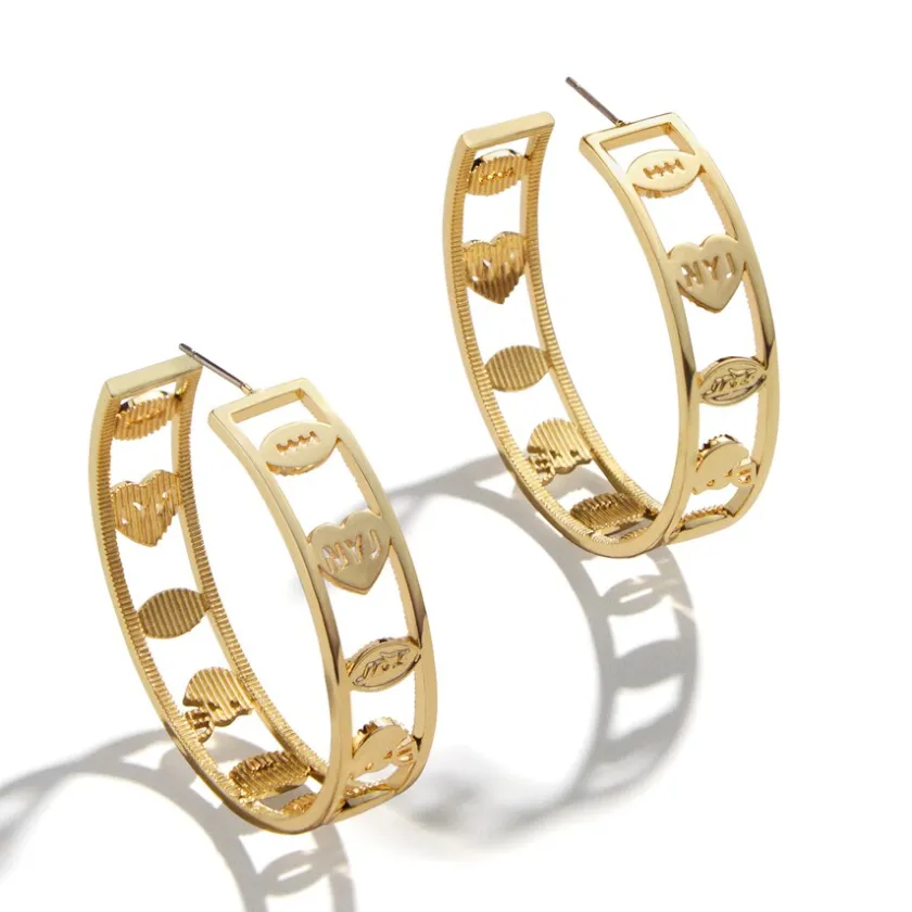 Accessories|Jewelry^New York Jets WEAR By Erin Andrews X Baublebar Motif Hoop Earrings