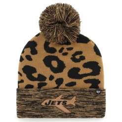 Hats|Women^New York Jets Women's '47 Brown Rosette Cuffed Knit Hat With Pom