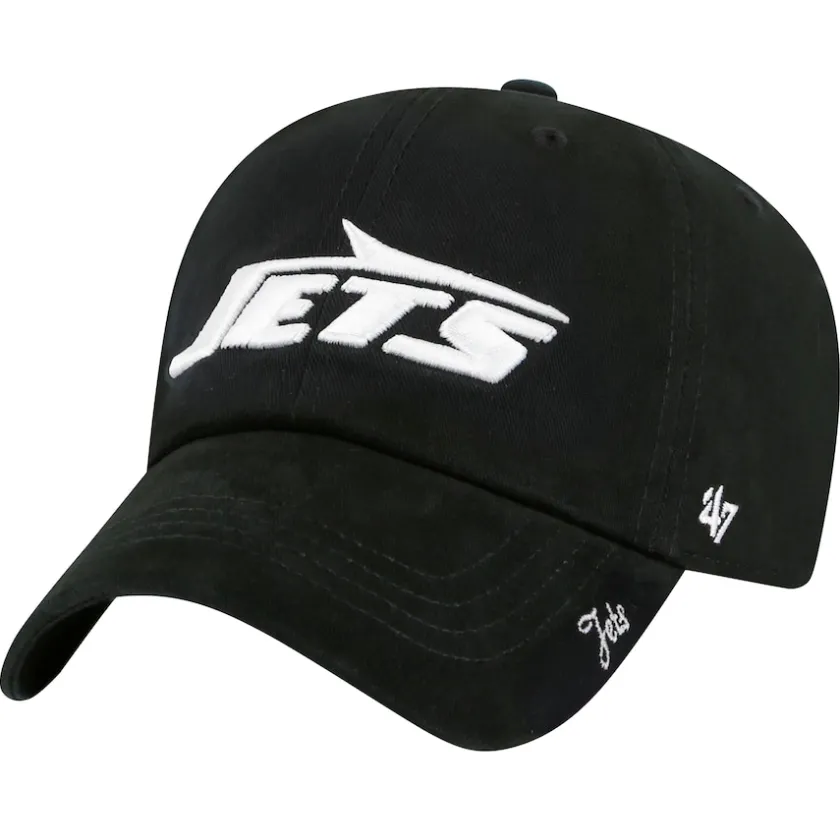 Hats|Women^New York Jets Women's '47 Black Miata Clean Up Adjustable Hat