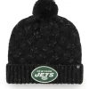 Hats|Women^New York Jets Women's '47 Black Fiona Logo Cuffed Knit Hat With Pom
