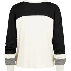 T-Shirts|Women^New York Jets Women's '47 Cream Double Header Curve Raglan Long Sleeve Crop Top