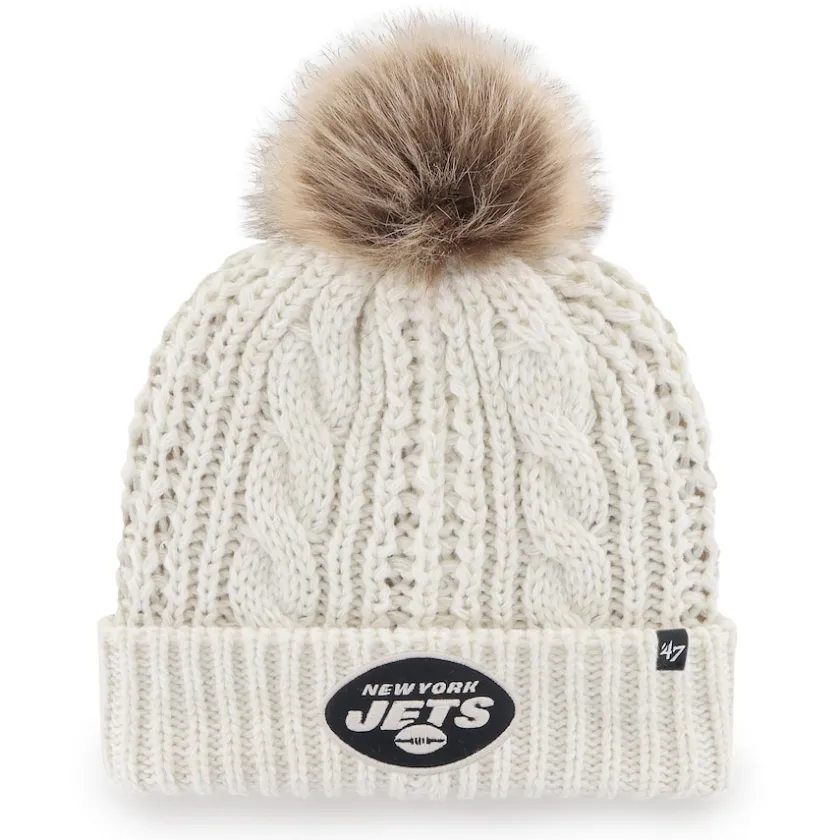Knit|Hats^New York Jets Women's '47 Cream Meeko Cuffed Knit Hat