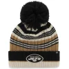 Hats|Women^New York Jets Women's '47 Natural Barista Cuffed Knit Hat With Pom