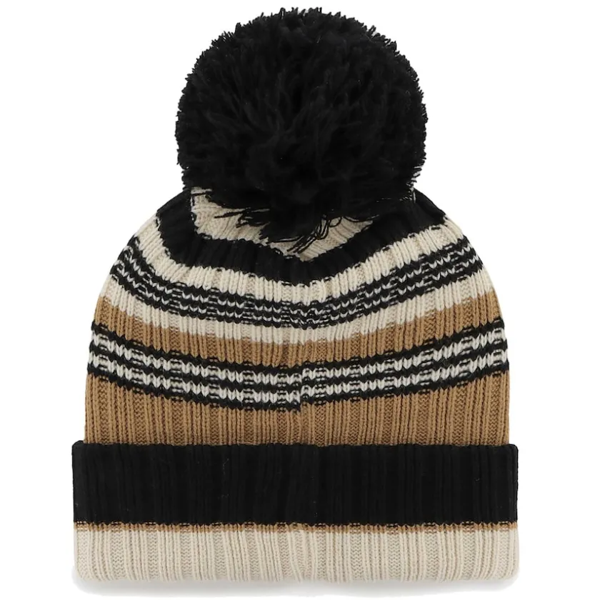 Hats|Women^New York Jets Women's '47 Natural Barista Cuffed Knit Hat With Pom