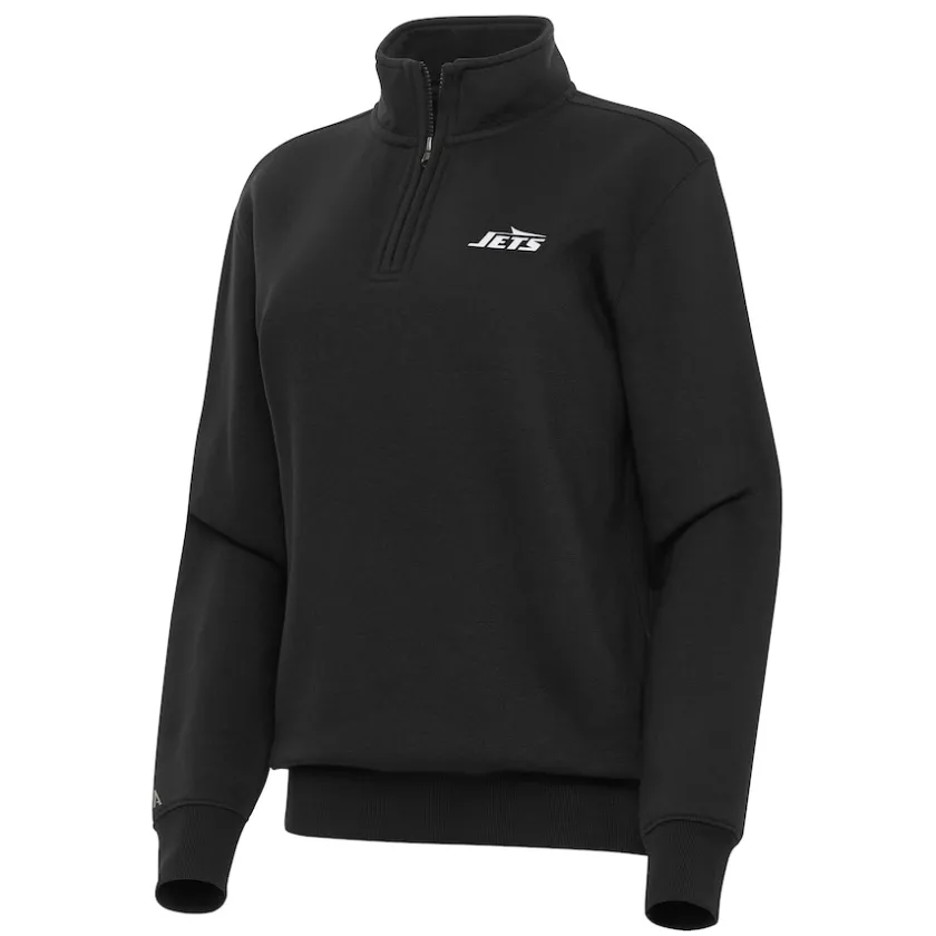 Sweatshirts & Fleece|Women^New York Jets Women's Antigua Black Victory Quarter-Zip Top