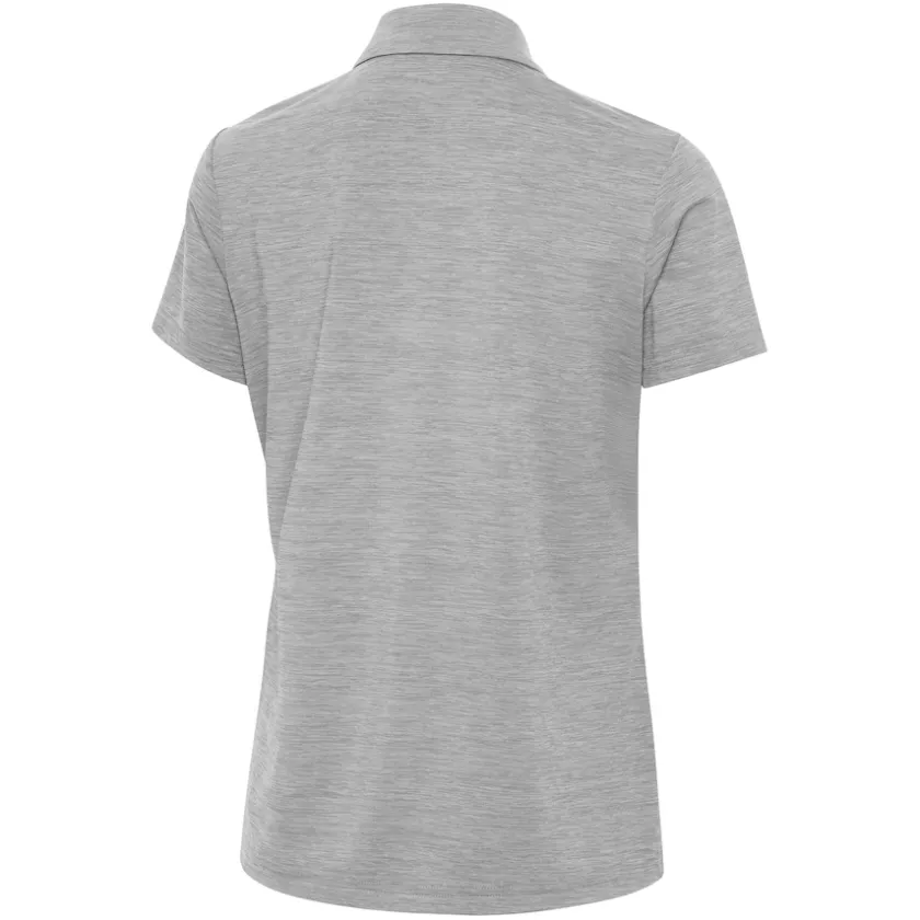 Polos^New York Jets Women's Antigua Heather Gray Layout V-Neck Polo