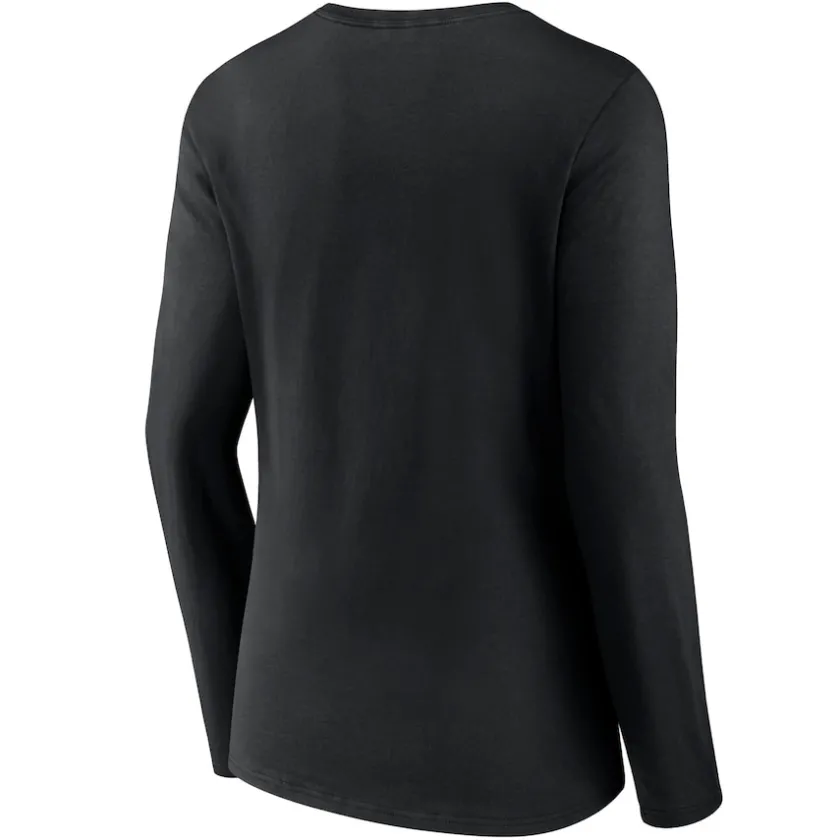 T-Shirts|Women^New York Jets Women's Black Victory Arch Long Sleeve V-Neck T-Shirt