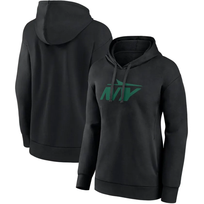 Sweatshirts & Fleece|Women^New York Jets Women's Black Secondary Logo Pullover Hoodie