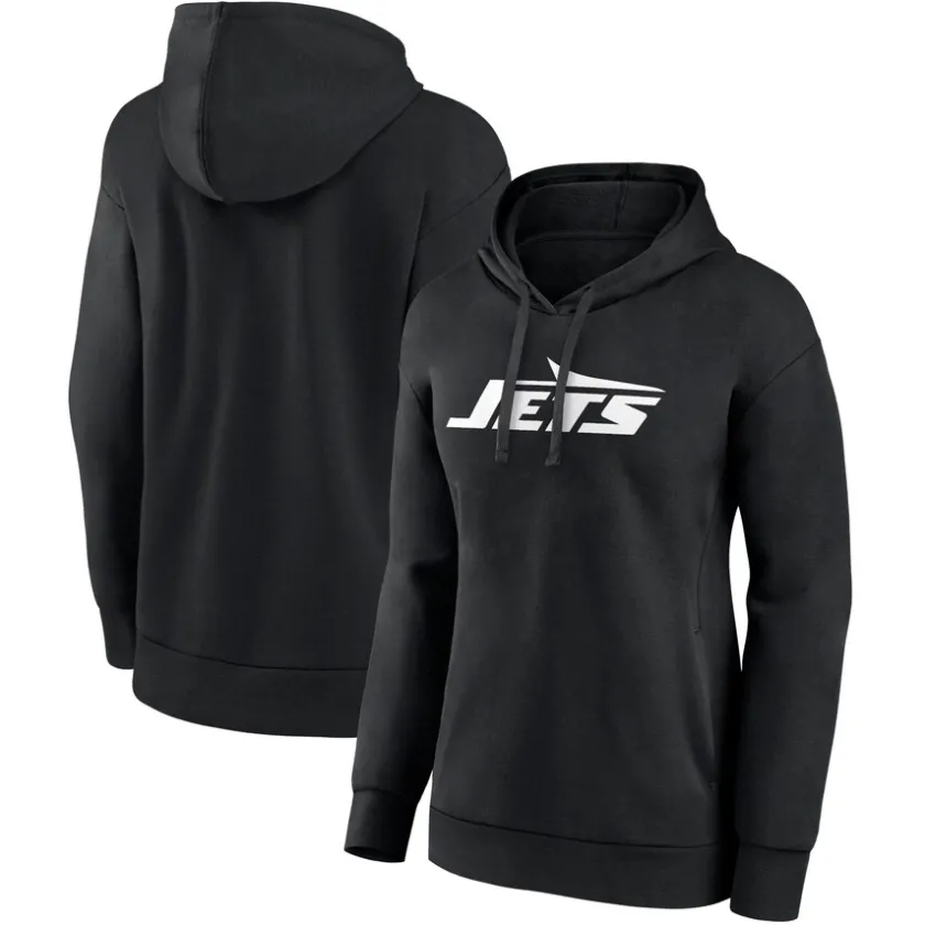 Sweatshirts & Fleece|Women^New York Jets Women's Black Primary Logo Pullover Hoodie